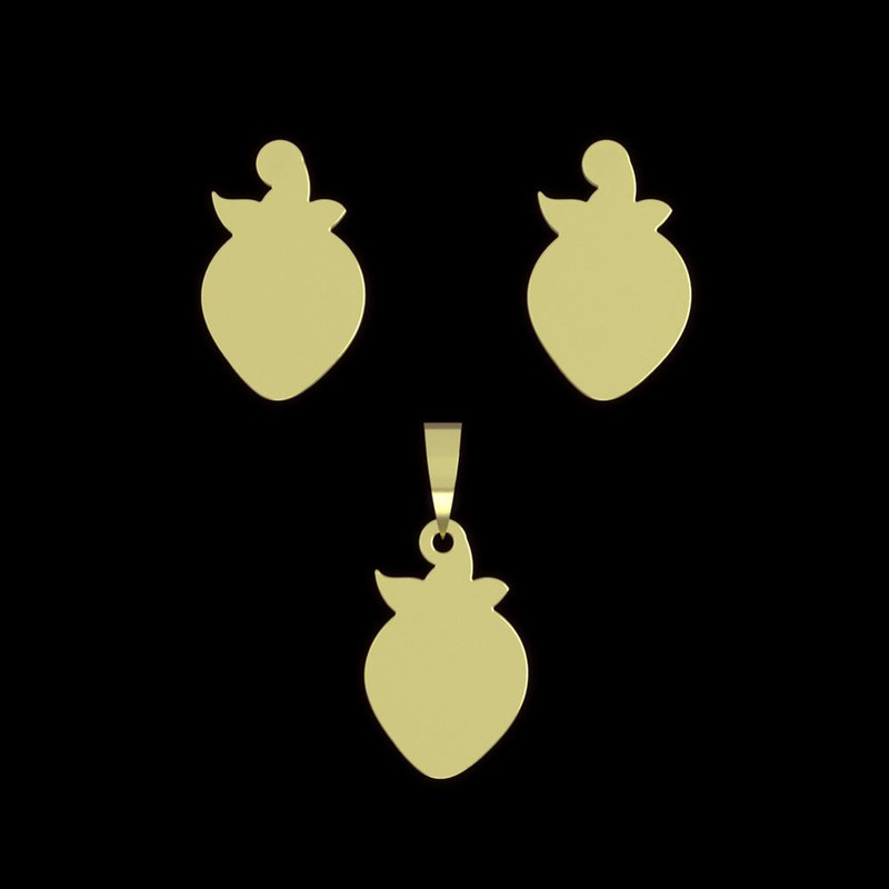 نیم ست طلا 18 عیار زنانه مدوپد مدل توت فرنگی کد NA10964