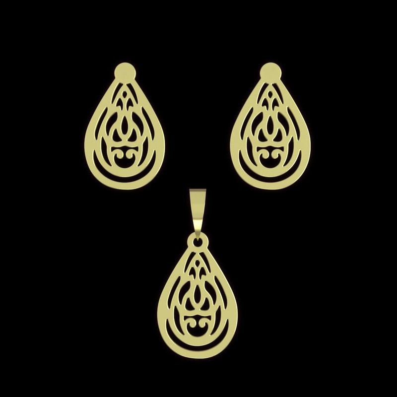 نیم ست طلا 18 عیار زنانه مدوپد مدل اشک کد NA10980