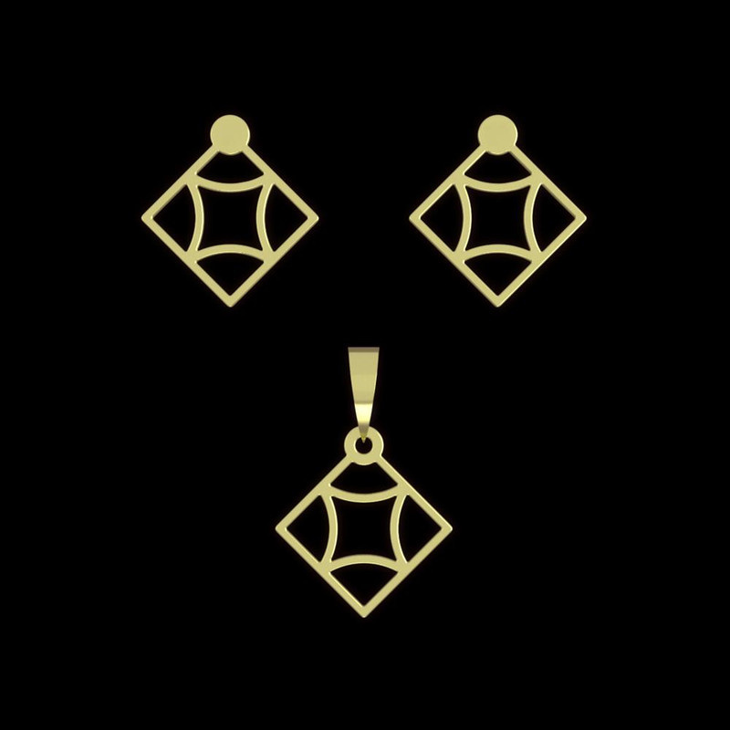 نیم ست طلا 18 عیار زنانه مدوپد مدل لوزی کد NA10984 نیم ست طلا 18 عیار زنانه مدوپد مدل لوزی کد NA10984