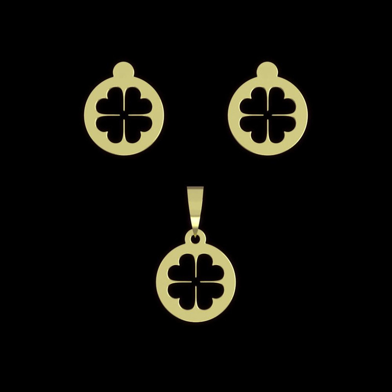 نیم ست طلا 18 عیار زنانه مدوپد مدل گل کد NA10992 نیم ست طلا 18 عیار زنانه مدوپد مدل گل کد NA10992