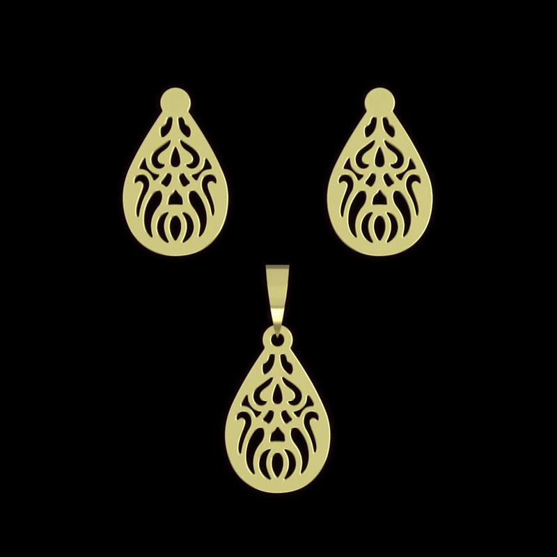 نیم ست طلا 18 عیار زنانه مدوپد مدل اشک کد NA11012