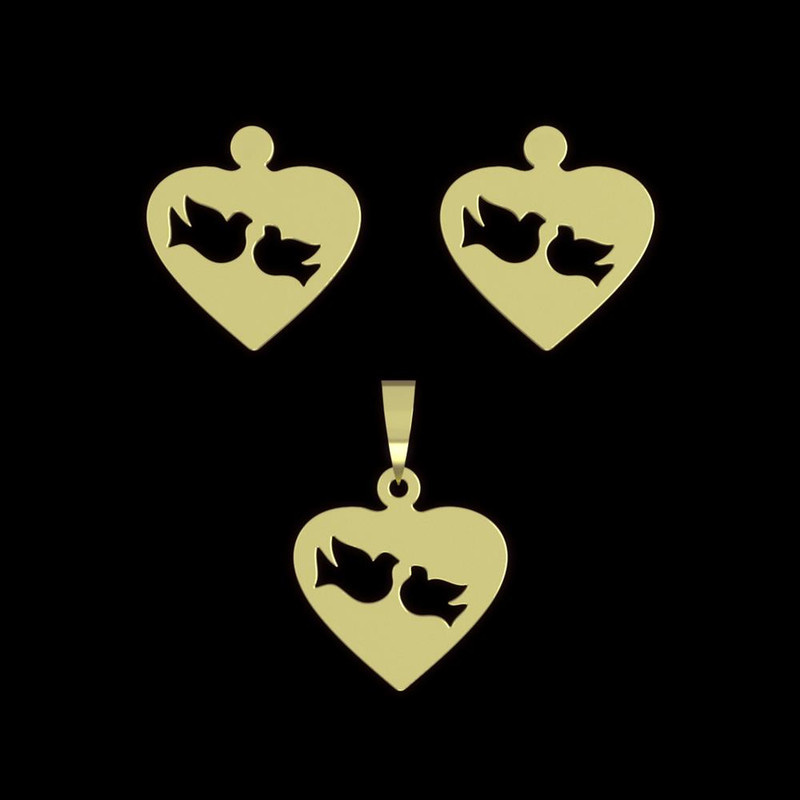 نیم ست طلا 18 عیار زنانه مدوپد مدل قلب و پرنده کد NA11018 نیم ست طلا 18 عیار زنانه مدوپد مدل قلب و پرنده کد NA11018