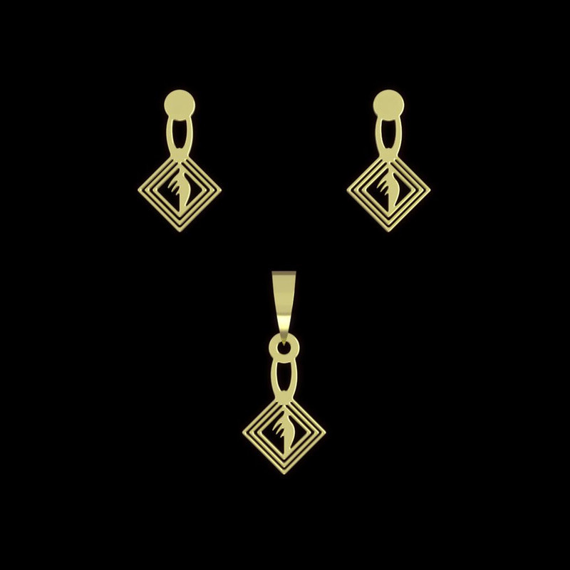 نیم ست طلا 18 عیار زنانه مدوپد مدل هندسی کد NA11019 نیم ست طلا 18 عیار زنانه مدوپد مدل هندسی کد NA11019