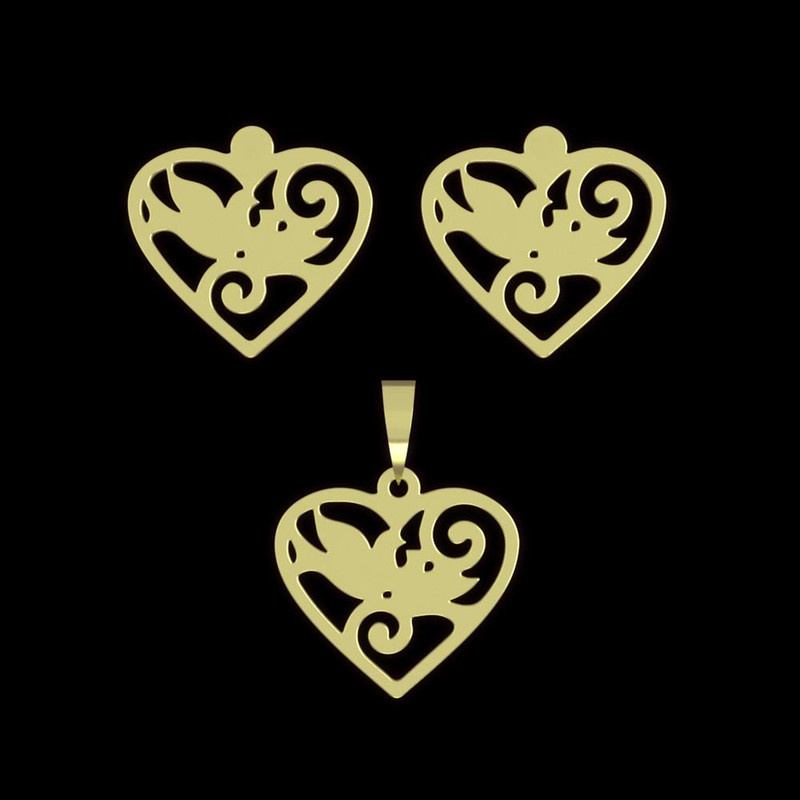 نیم ست طلا 18 عیار زنانه مدوپد مدل قلب کد NA11046 نیم ست طلا 18 عیار زنانه مدوپد مدل قلب کد NA11046