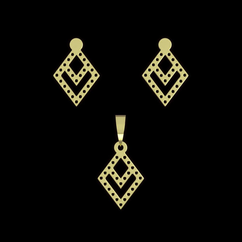 نیم ست طلا 18 عیار زنانه مدوپد مدل لوزی کد NA11060 نیم ست طلا 18 عیار زنانه مدوپد مدل لوزی کد NA11060