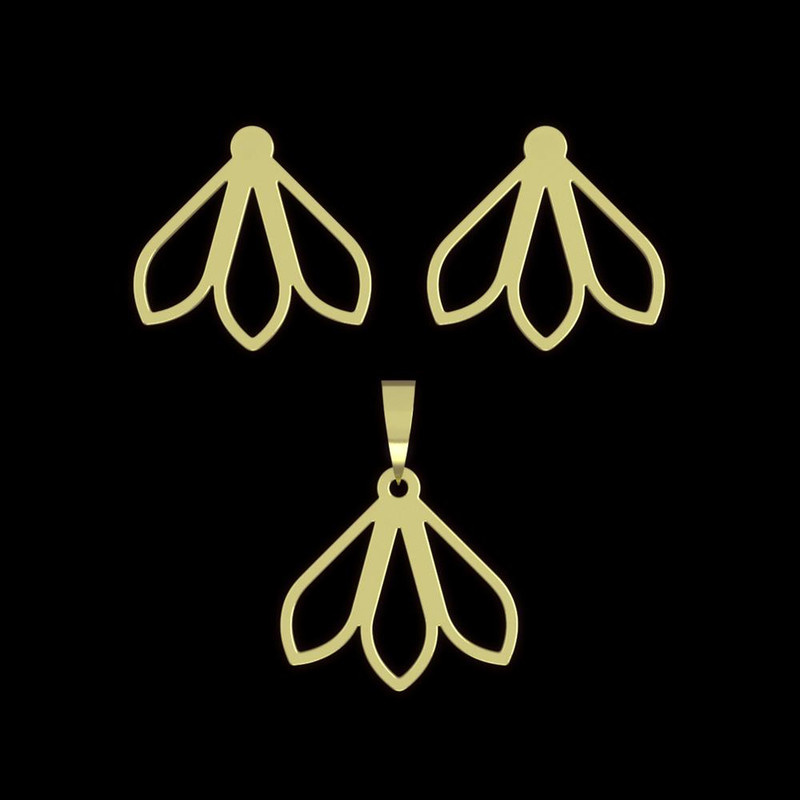 نیم ست طلا 18 عیار زنانه مدوپد مدل گل کد NA11077