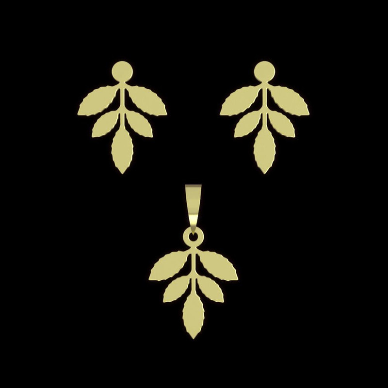 نیم ست طلا 18 عیار زنانه مدوپد مدل برگ کد NA11083 نیم ست طلا 18 عیار زنانه مدوپد مدل برگ کد NA11083