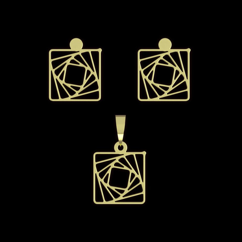 نیم ست طلا 18 عیار زنانه مدوپد مدل مربع هندسی کد NA11120 نیم ست طلا 18 عیار زنانه مدوپد مدل مربع هندسی کد NA11120