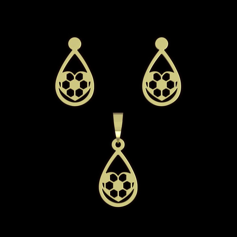 نیم ست طلا 18 عیار زنانه مدوپد مدل قلب فوتبالی کد NA11163 نیم ست طلا 18 عیار زنانه مدوپد مدل قلب فوتبالی کد NA11163