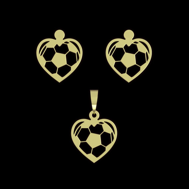 نیم ست طلا 18 عیار زنانه مدوپد مدل قلب فوتبالی کد NA11173 نیم ست طلا 18 عیار زنانه مدوپد مدل قلب فوتبالی کد NA11173