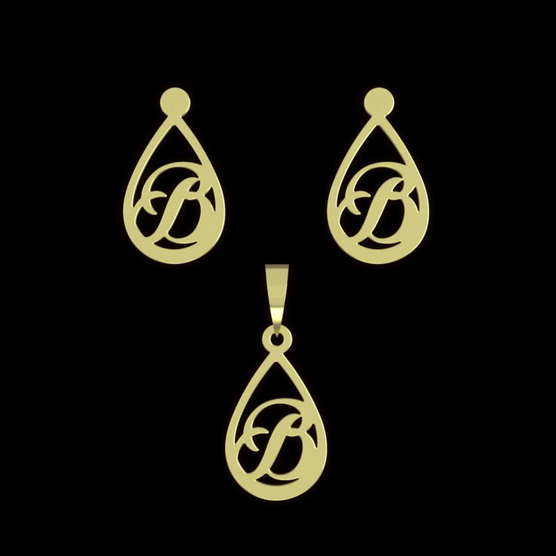 نیم ست طلا 18 عیار زنانه مدوپد مدل حرف B کد NA11190 نیم ست طلا 18 عیار زنانه مدوپد مدل حرف B کد NA11190