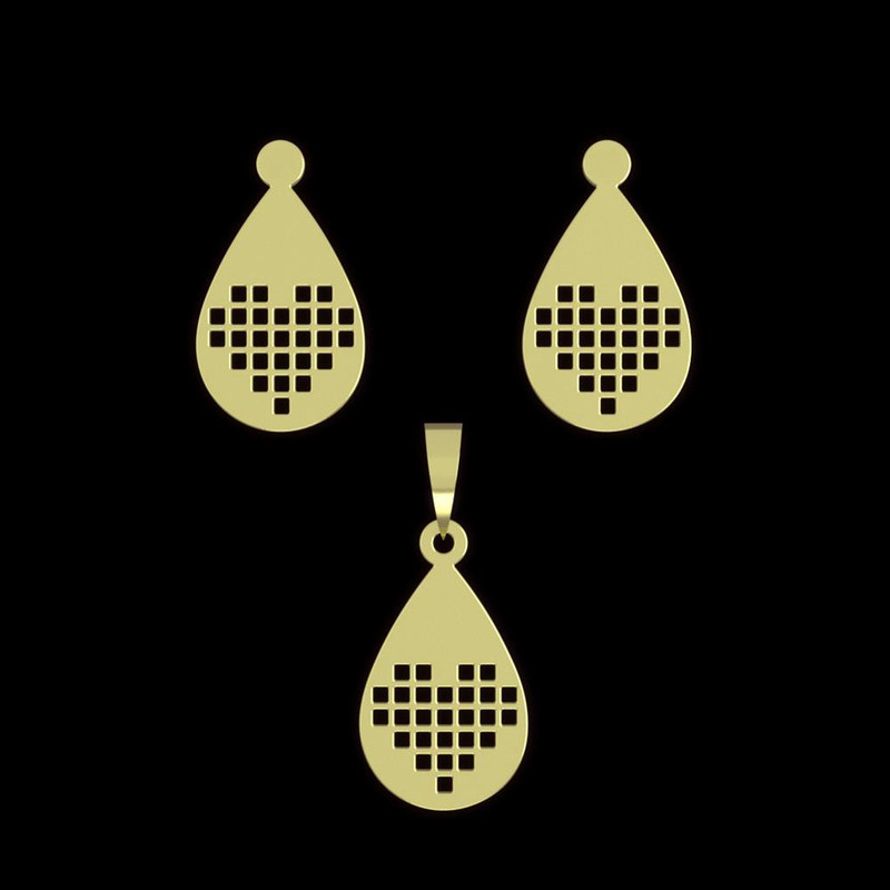 نیم ست طلا 18 عیار زنانه مدوپد مدل قلب کد NA11213 نیم ست طلا 18 عیار زنانه مدوپد مدل قلب کد NA11213