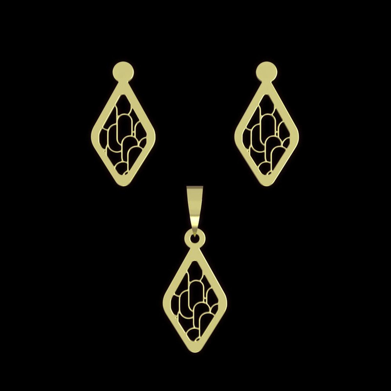 نیم ست طلا 18 عیار زنانه مدوپد مدل لوزی کد NA11273 نیم ست طلا 18 عیار زنانه مدوپد مدل لوزی کد NA11273