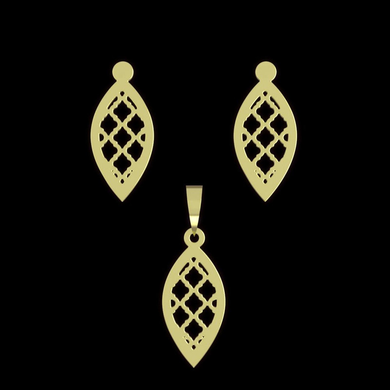 نیم ست طلا 18 عیار زنانه مدوپد مدل اشک کد NA11281