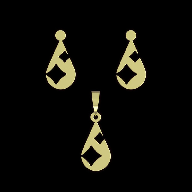 نیم ست طلا 18 عیار زنانه مدوپد مدل اشک کد NA11284