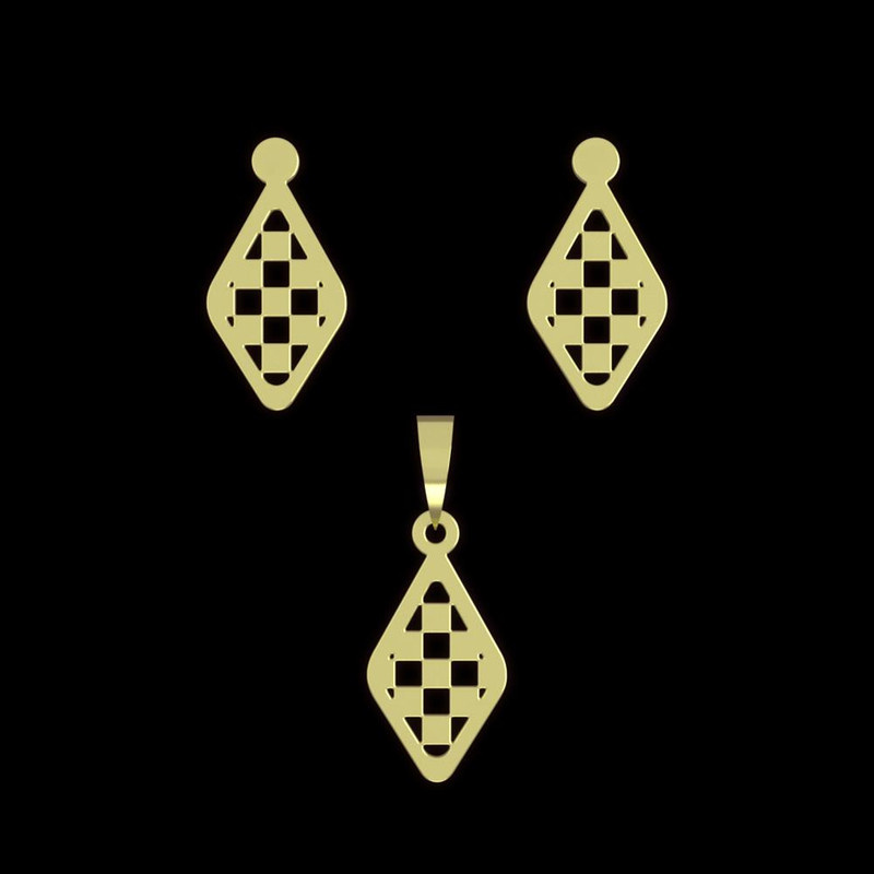 نیم ست طلا 18 عیار زنانه مدوپد مدل لوزی کد NA11296 نیم ست طلا 18 عیار زنانه مدوپد مدل لوزی کد NA11296