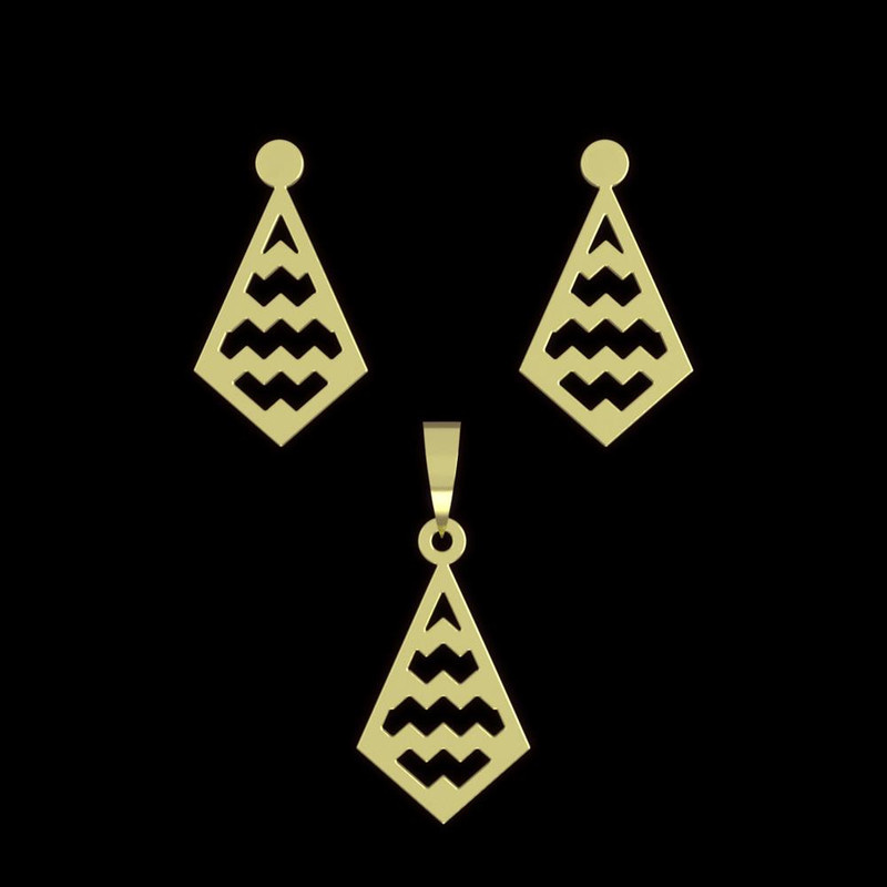 نیم ست طلا 18 عیار زنانه مدوپد مدل لوزی کد NA11298 نیم ست طلا 18 عیار زنانه مدوپد مدل لوزی کد NA11298