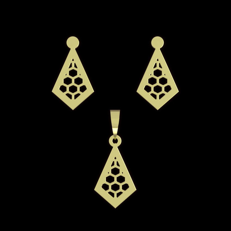 نیم ست طلا 18 عیار زنانه مدوپد مدل لوزی کد NA11306 نیم ست طلا 18 عیار زنانه مدوپد مدل لوزی کد NA11306