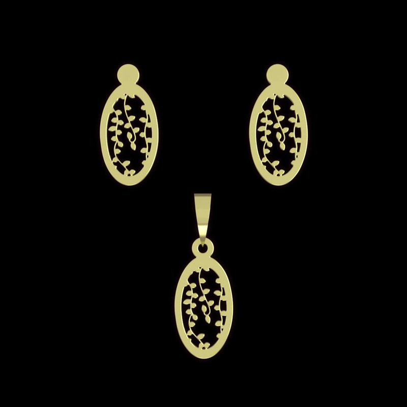 نیم ست طلا 18 عیار زنانه مدوپد مدل بیضی کد NA11314 نیم ست طلا 18 عیار زنانه مدوپد مدل بیضی کد NA11314