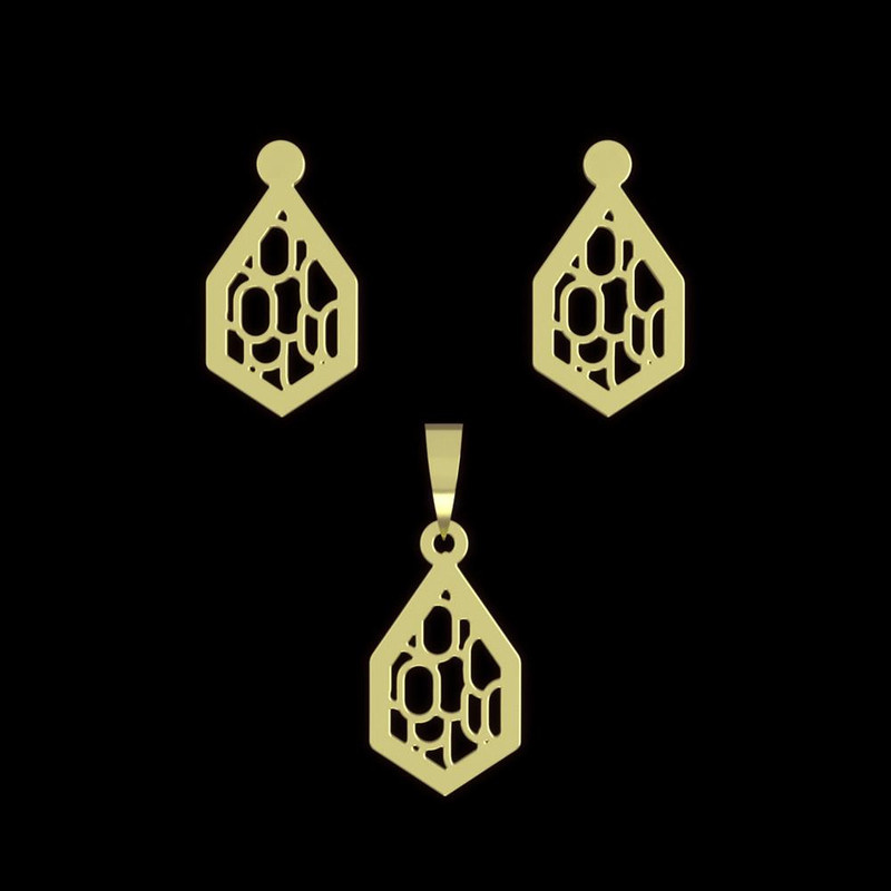 نیم ست طلا 18 عیار زنانه مدوپد مدل شش ضلعی کد NA11329 نیم ست طلا 18 عیار زنانه مدوپد مدل شش ضلعی کد NA11329