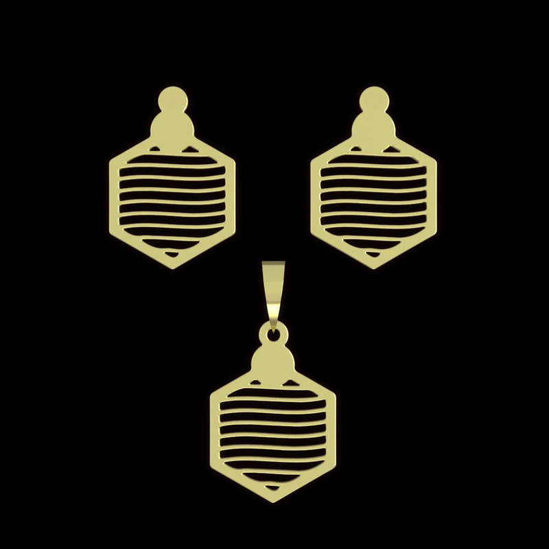 نیم ست طلا 18 عیار زنانه مدوپد مدل شش ضلعی کد NA11348 نیم ست طلا 18 عیار زنانه مدوپد مدل شش ضلعی کد NA11348