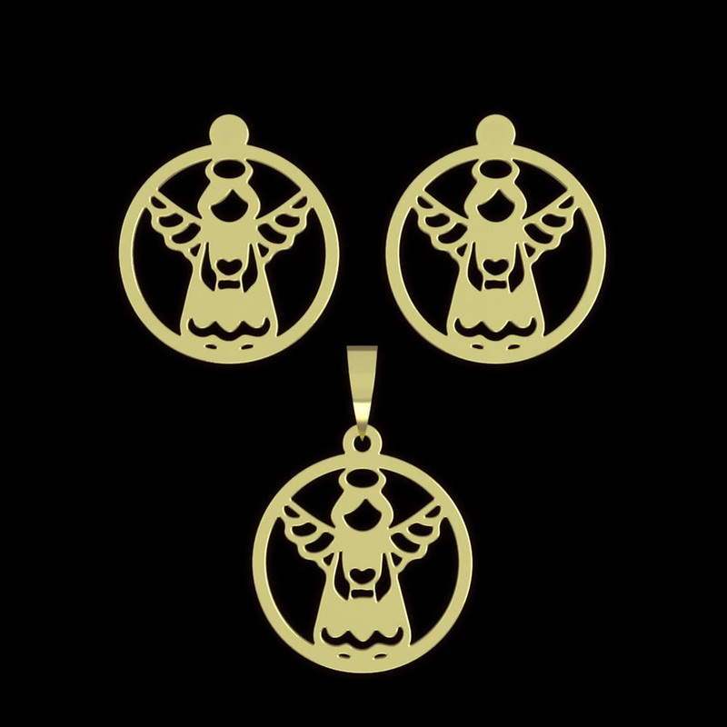 نیم ست طلا 18 عیار زنانه مدوپد مدل فرشته کد NA11355 نیم ست طلا 18 عیار زنانه مدوپد مدل فرشته کد NA11355