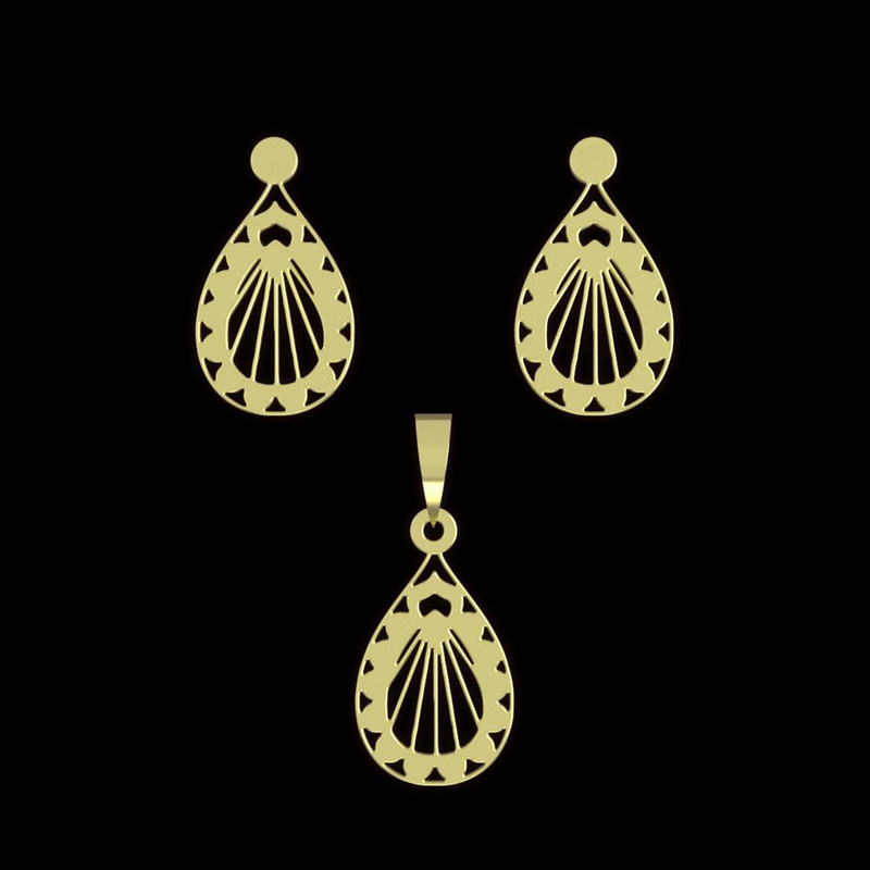 نیم ست طلا 18 عیار زنانه مدوپد مدل اشک کد NA11357 نیم ست طلا 18 عیار زنانه مدوپد مدل اشک کد NA11357