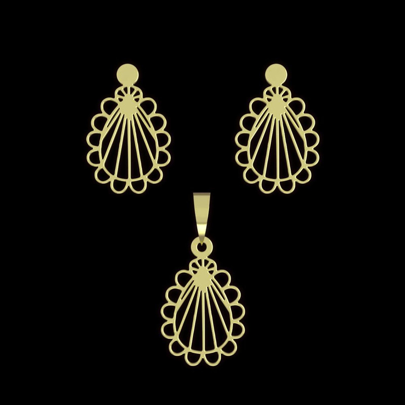 نیم ست طلا 18 عیار زنانه مدوپد مدل هندسی کد NA11358 نیم ست طلا 18 عیار زنانه مدوپد مدل هندسی کد NA11358