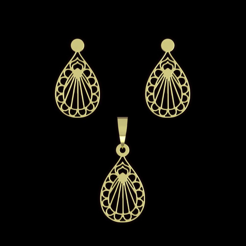 نیم ست طلا 18 عیار زنانه مدوپد مدل هندسی کد NA11359 نیم ست طلا 18 عیار زنانه مدوپد مدل هندسی کد NA11359