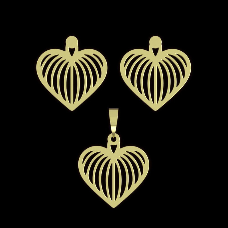 نیم ست طلا 18 عیار زنانه مدوپد مدل قلب کد NA11388 نیم ست طلا 18 عیار زنانه مدوپد مدل قلب کد NA11388