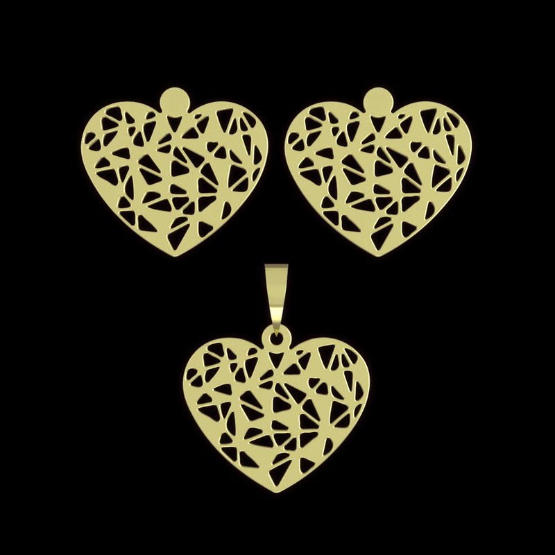 نیم ست طلا 18 عیار زنانه مدوپد مدل قلب کد NA11391 نیم ست طلا 18 عیار زنانه مدوپد مدل قلب کد NA11391