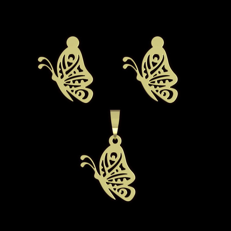 نیم ست طلا 18 عیار زنانه مدوپد مدل پروانه کد NA11392 نیم ست طلا 18 عیار زنانه مدوپد مدل پروانه کد NA11392