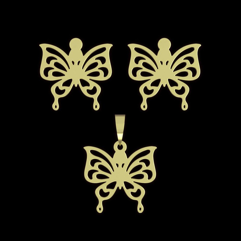 نیم ست طلا 18 عیار زنانه مدوپد مدل پروانه کد NA11397 نیم ست طلا 18 عیار زنانه مدوپد مدل پروانه کد NA11397