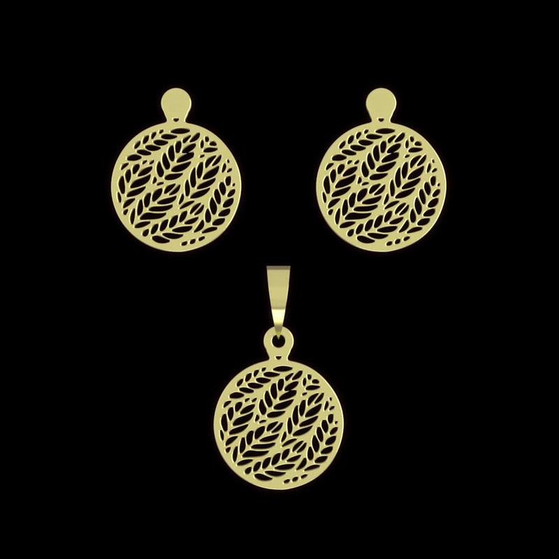 نیم ست طلا 18 عیار زنانه مدوپد مدل دایره کد NA11402