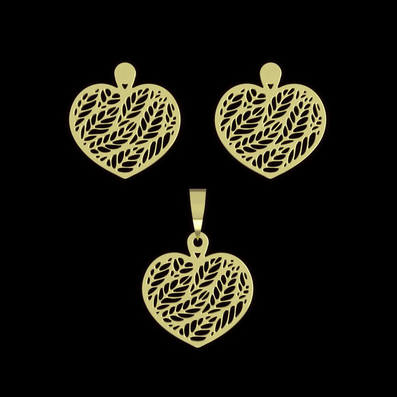 نیم ست طلا 18 عیار زنانه مدوپد مدل قلب کد NA11409 نیم ست طلا 18 عیار زنانه مدوپد مدل قلب کد NA11409