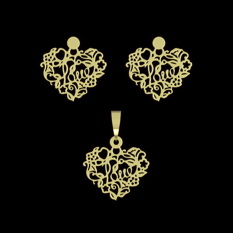 نیم ست طلا 18 عیار زنانه مدوپد مدل قلب کد NA11415 نیم ست طلا 18 عیار زنانه مدوپد مدل قلب کد NA11415