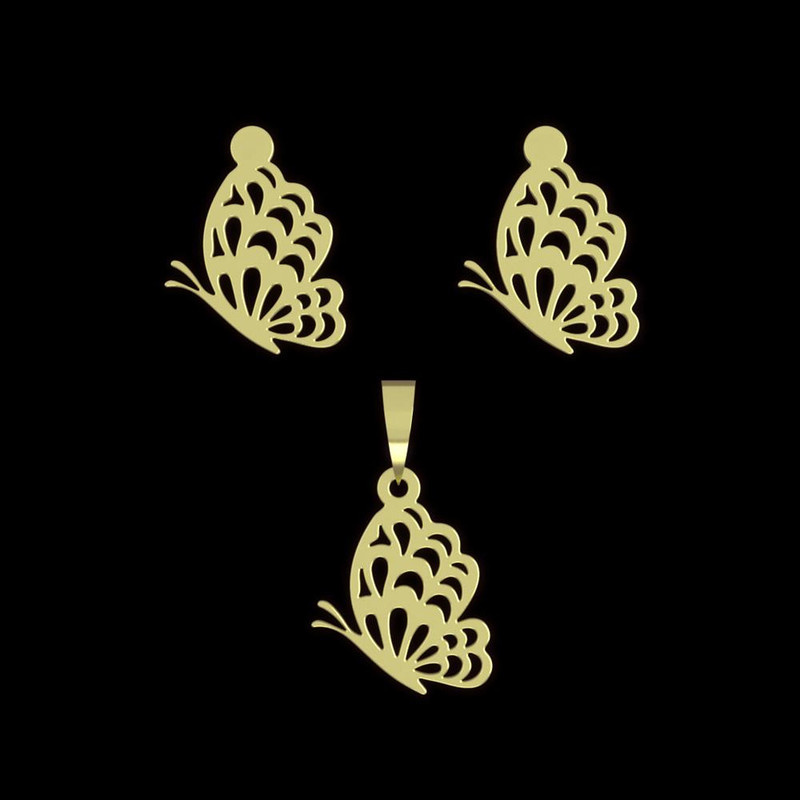 نیم ست طلا 18 عیار زنانه مدوپد مدل پروانه کد NA11417 نیم ست طلا 18 عیار زنانه مدوپد مدل پروانه کد NA11417