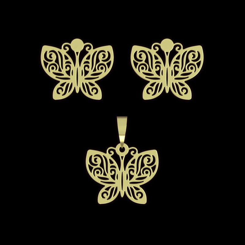 نیم ست طلا 18 عیار زنانه مدوپد مدل پروانه کد NA11420 نیم ست طلا 18 عیار زنانه مدوپد مدل پروانه کد NA11420