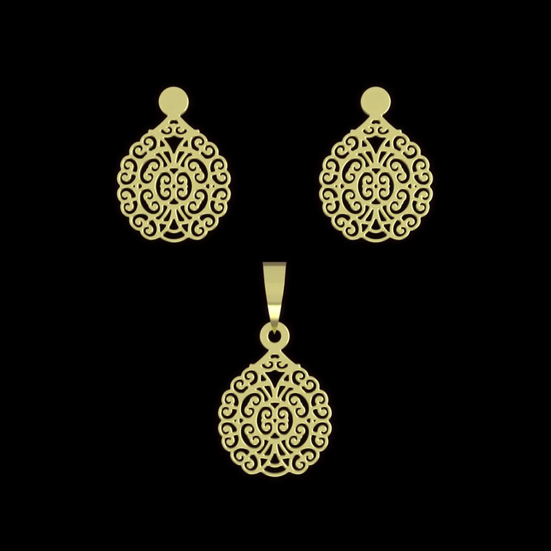 نیم ست طلا 18 عیار زنانه مدوپد مدل هندسی کد NA11432 نیم ست طلا 18 عیار زنانه مدوپد مدل هندسی کد NA11432