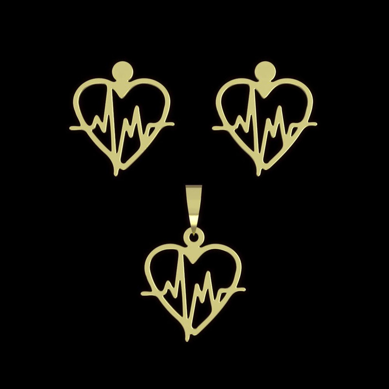 نیم ست طلا 18 عیار زنانه مدوپد مدل قلب و نبض کد NA11433 نیم ست طلا 18 عیار زنانه مدوپد مدل قلب و نبض کد NA11433