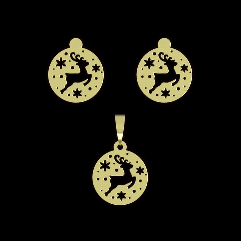 نیم ست طلا 18 عیار زنانه مدوپد مدل گوزن کد NA11434 نیم ست طلا 18 عیار زنانه مدوپد مدل گوزن کد NA11434