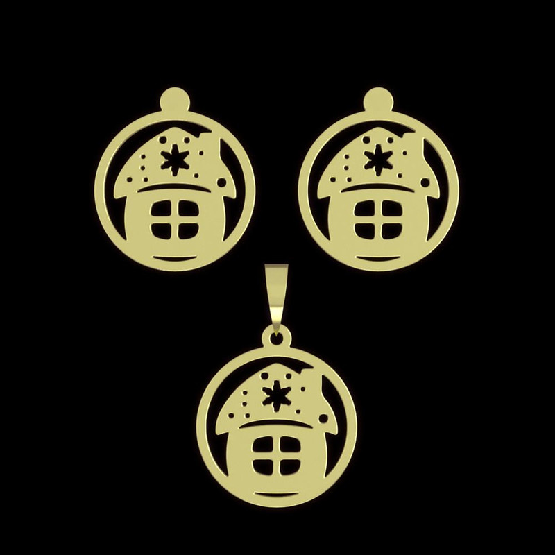 نیم ست طلا 18 عیار زنانه مدوپد مدل خانه کد NA11453 نیم ست طلا 18 عیار زنانه مدوپد مدل خانه کد NA11453