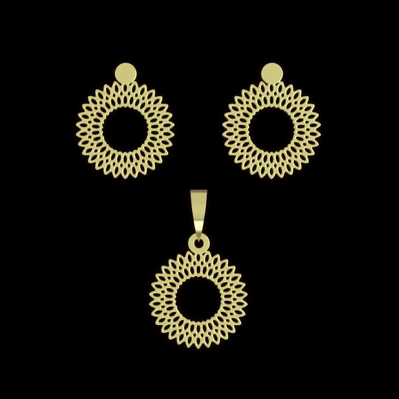 نیم ست طلا 18 عیار زنانه مدوپد مدل گل کد NA11471 نیم ست طلا 18 عیار زنانه مدوپد مدل گل کد NA11471