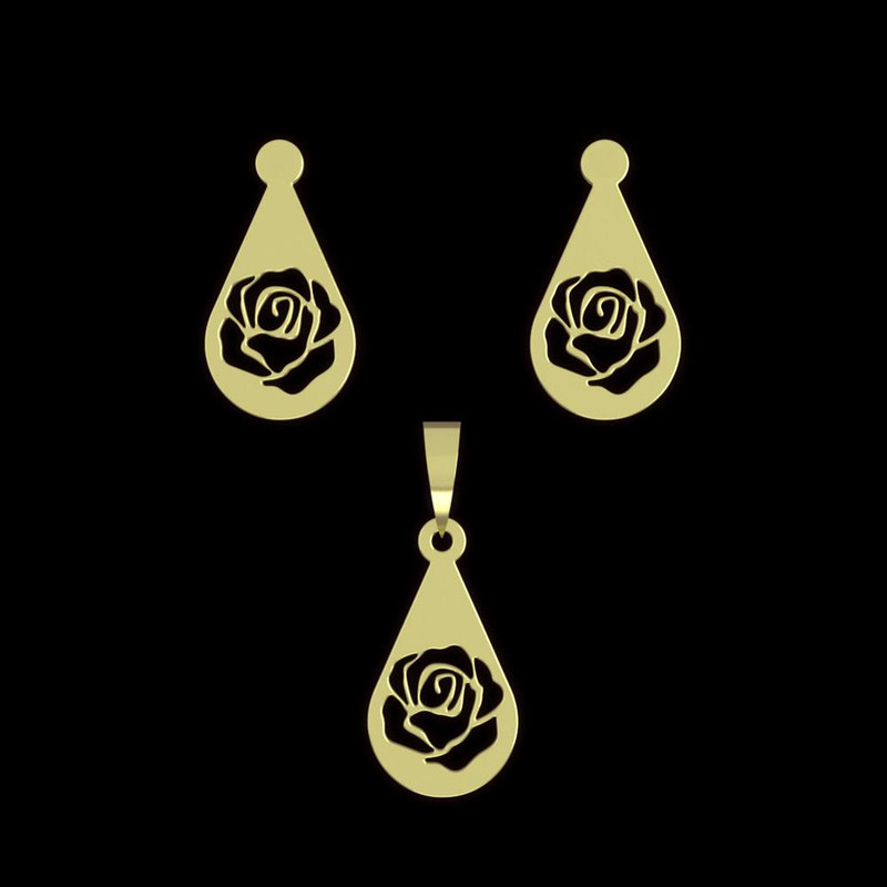 نیم ست طلا 18 عیار زنانه مدوپد مدل گل کد NA11481 نیم ست طلا 18 عیار زنانه مدوپد مدل گل کد NA11481