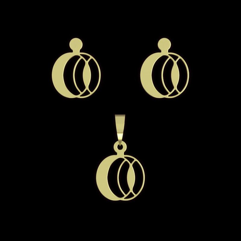 نیم ست طلا 18 عیار زنانه مدوپد مدل هندسی کد NA11482