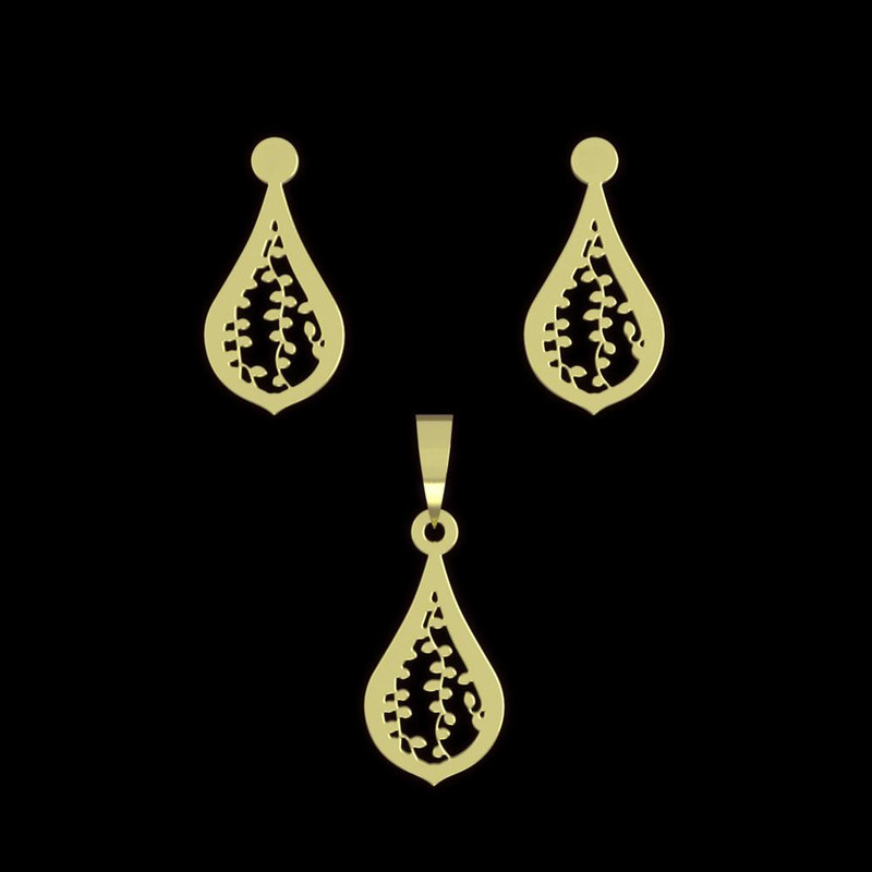 نیم ست طلا 18 عیار زنانه مدوپد مدل اشک کد NA11489 نیم ست طلا 18 عیار زنانه مدوپد مدل اشک کد NA11489