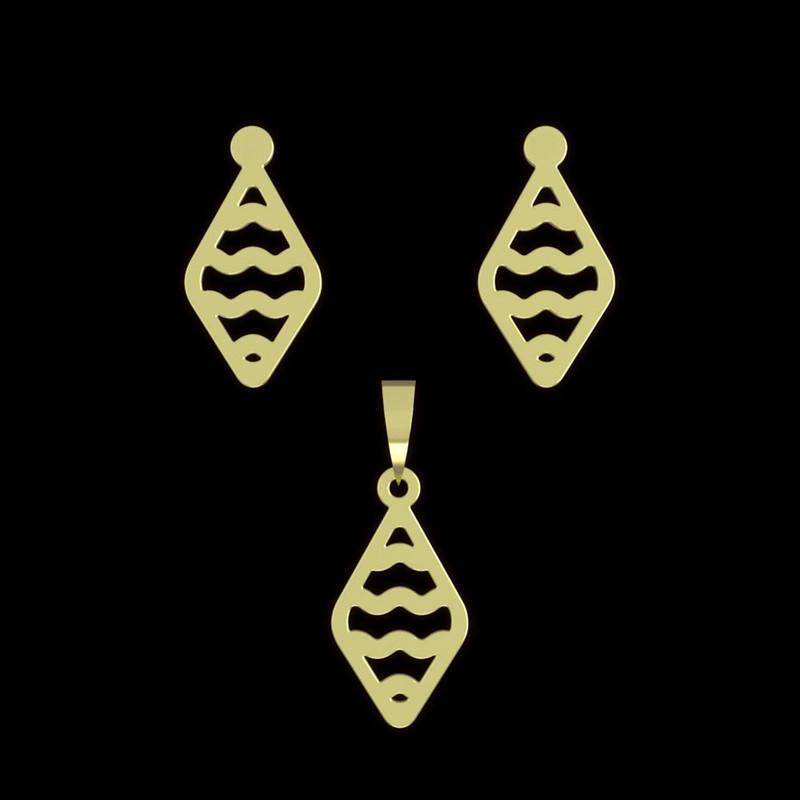 نیم ست طلا 18 عیار زنانه مدوپد مدل لوزی کد NA11493 نیم ست طلا 18 عیار زنانه مدوپد مدل لوزی کد NA11493