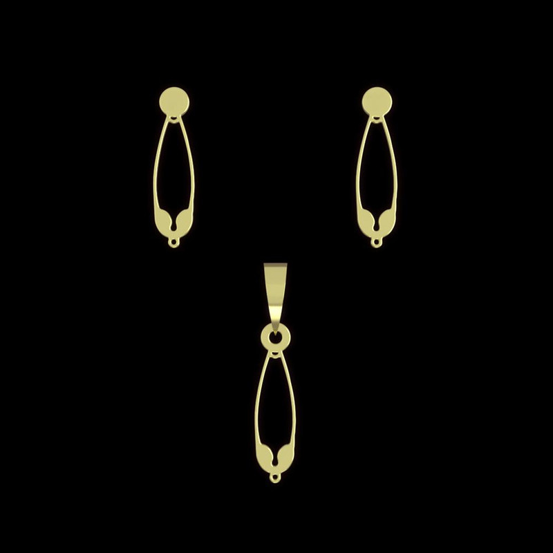 نیم ست طلا 18 عیار زنانه مدوپد مدل سنجاق کد NA11515 نیم ست طلا 18 عیار زنانه مدوپد مدل سنجاق کد NA11515