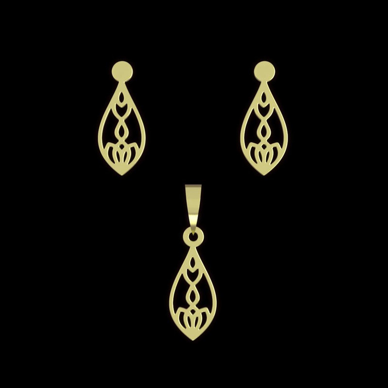 نیم ست طلا 18 عیار زنانه مدوپد مدل اشک کد NA11518 نیم ست طلا 18 عیار زنانه مدوپد مدل اشک کد NA11518