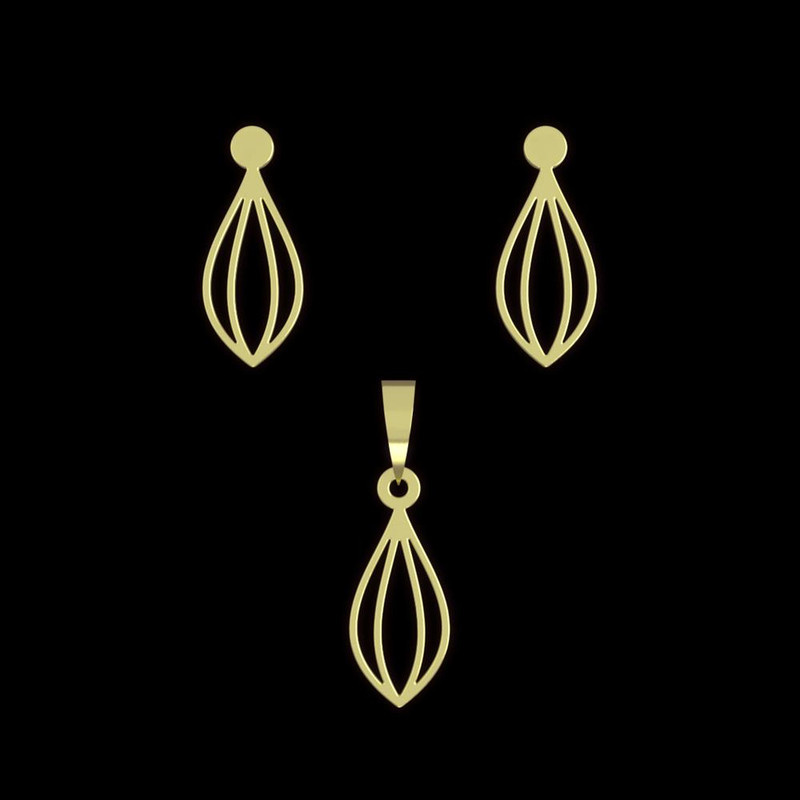 نیم ست طلا 18 عیار زنانه مدوپد مدل هندسی کد NA11526